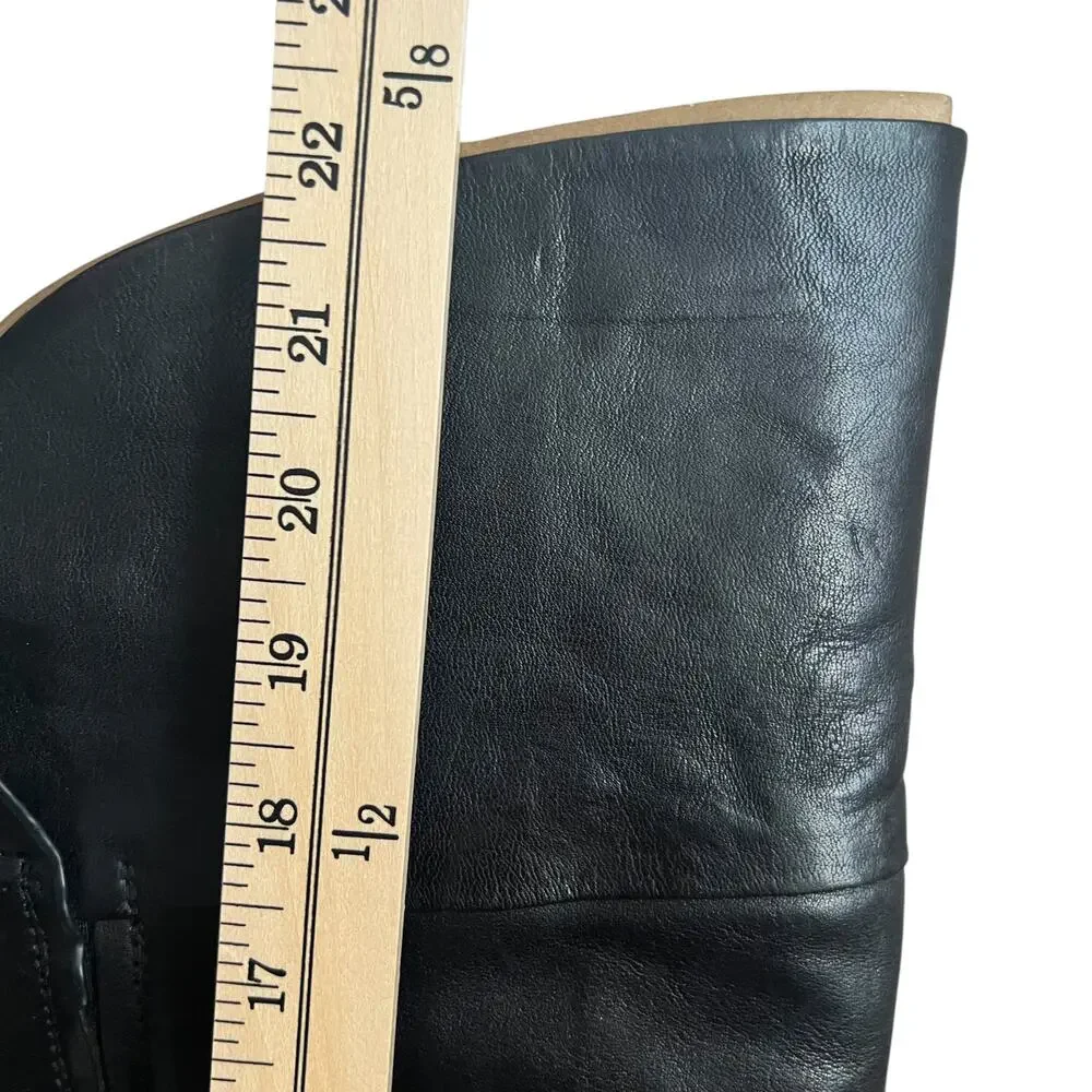 Franco Sarto Battina Knee High Black Leather Riding Leather Boots Size 6